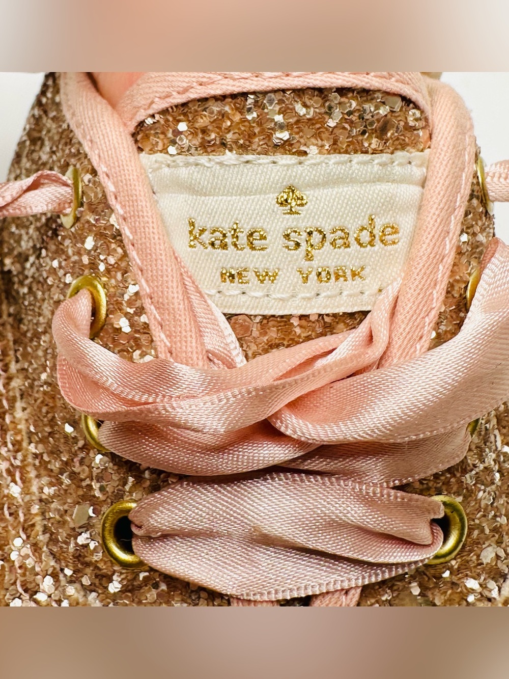 Keds X Kate Spade New York Rose Gold Glitter Sneakers Tennis Shoes - Picture 11 of 16